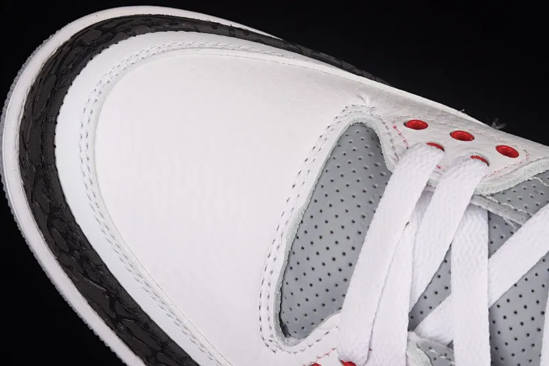 All categories Air Jordan Jordan series basketball shoes Air Jordan 3 Air Jordan Retro AJ3 Joe 3 white and red manuscript burst pattern sports basketball shoes 136064-120